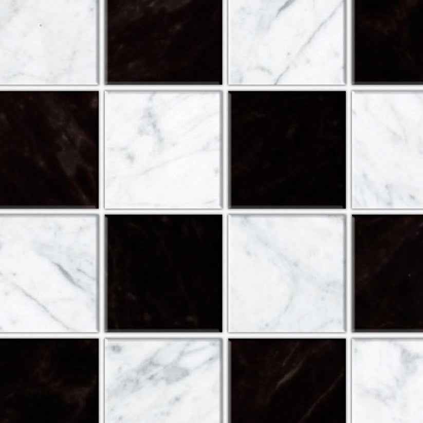 Zwart - witte tegelvloer met relief