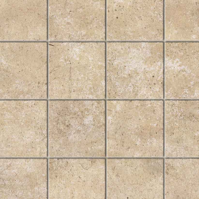 Kalkstenen vloer met relief