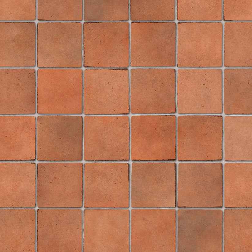 Terracotta tegelvloer met relief