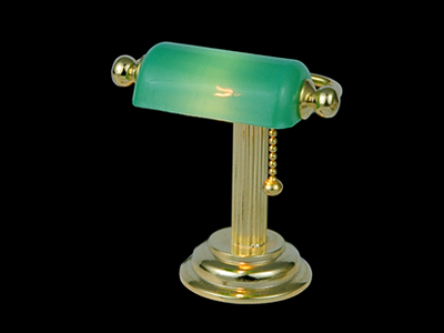 Bureaulamp, met groene kap - Hobbyboutique Monique