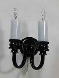 2 pits zwarte kaars wandlamp