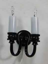 2 pits zwarte kaars wandlamp