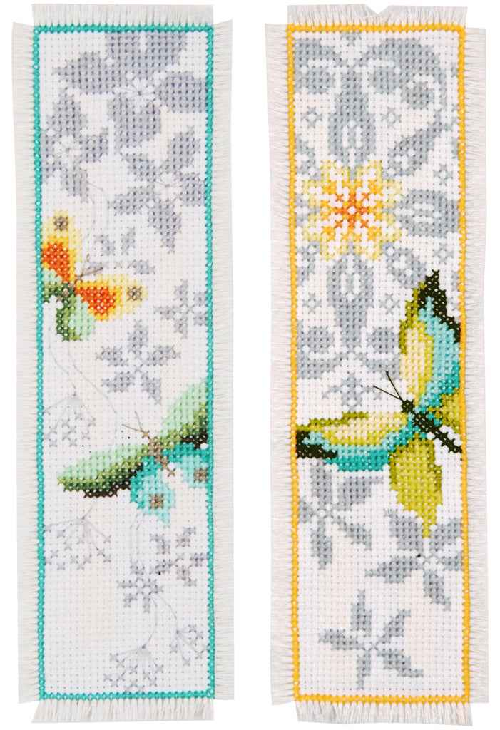 Boekenlegger vlinder en bloemen, set van 2