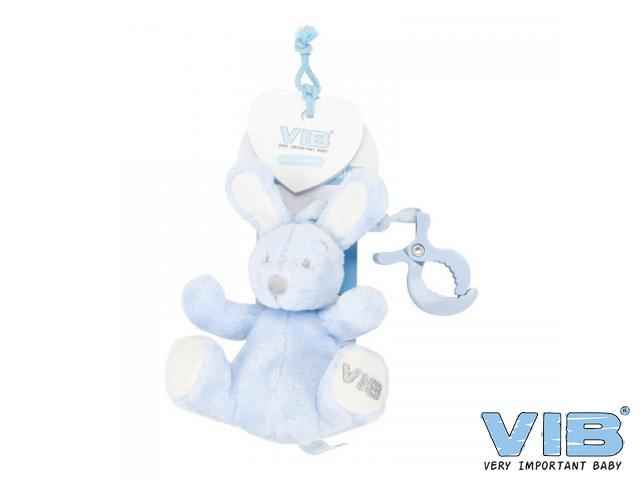 Pluche Konijn Met Trekkoord en Clip Zittend Very Important Rabbit Blauw