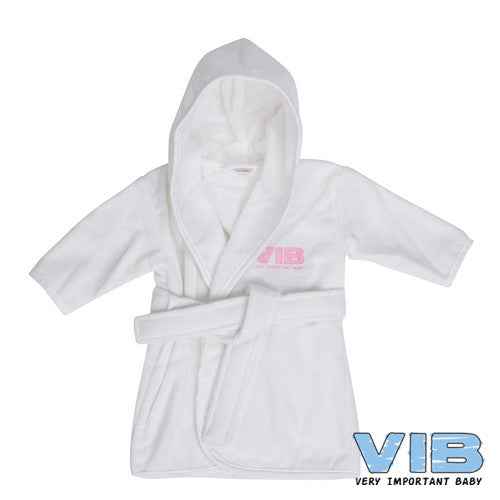 Badjas 'VIB' Wit+Roze