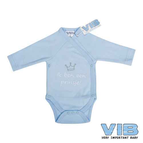 Overslag Romper 'Ik ben een prinsje!' Licht Blauw+Licht Blauw
