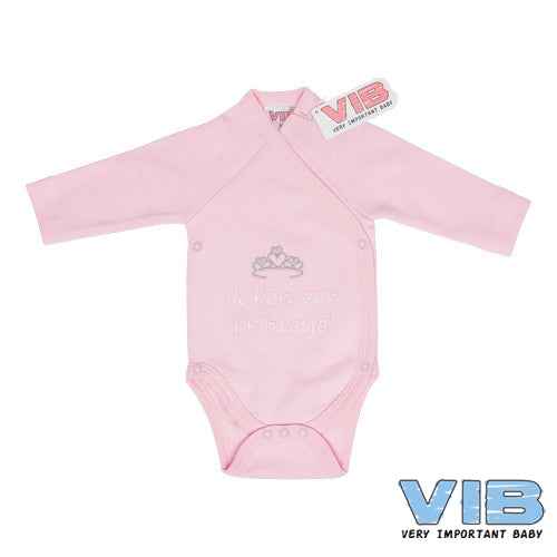 Overslag Romper 'Ik ben een prinsesje!' Roze+Roze