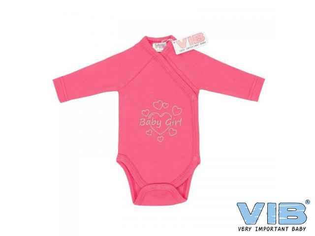 Overslag Romper 'Baby Girl Hartjes' Paradise Pink