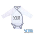 Overslag Romper 'V.I.B. Very Important Baby' Wit+Grijs