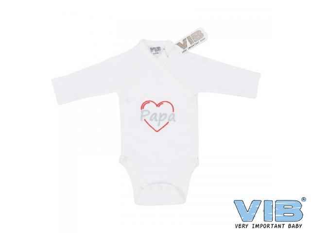 Overslag Romper 'Papa Hartje' Wit