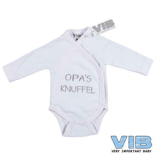 Overslag Romper 'Opaâ€™s Knuffel' Wit+Wit
