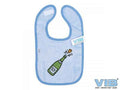 Slabbetje Champagnefles BOY Blauw