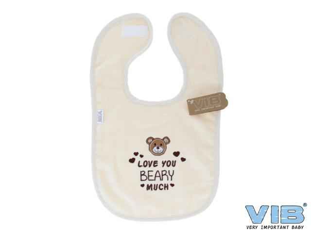 Slabbetje Love you BEARY much Beige
