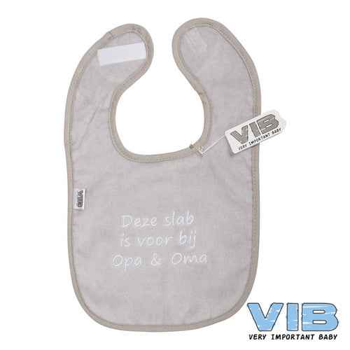 Slabber 'Deze slab is voor bij Opa & Oma' Grijs+Wit