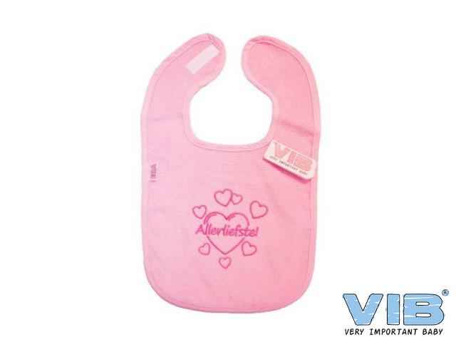 Slabber 'Allerliefste!' (met hartjes) Roze+Roze