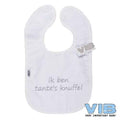 Slabber 'ik ben tante's knuffel' Wit+Grijs