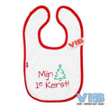 Slabber 'Mijn 1e Kerst (met kerstboom)' Wit+Rood