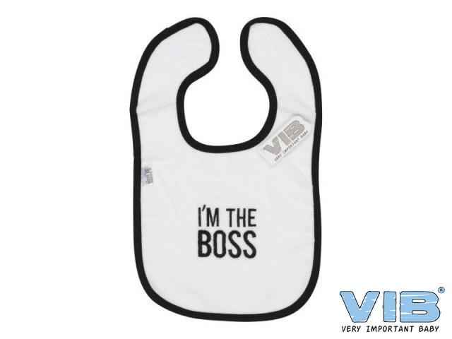 Slabber 'I'M THE BOSS' Wit+Zwart