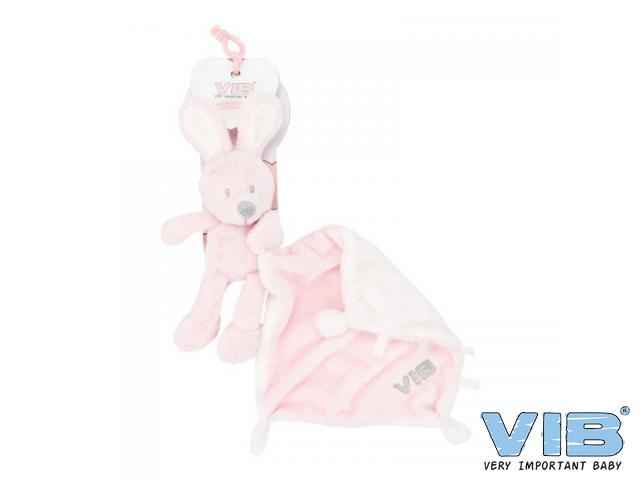 Pluche Konijn houdt doekje vast  Very Important Rabbit Roze