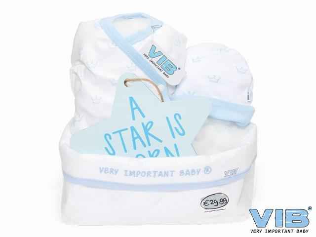 Gift Pakket met Commodemandje Boy L 9.1 Blue Crown