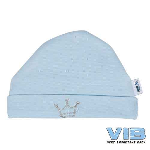 Muts Rond 'Kroontje' Licht Blauw