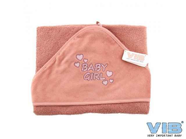 Badcape Baby Girl oud Roze