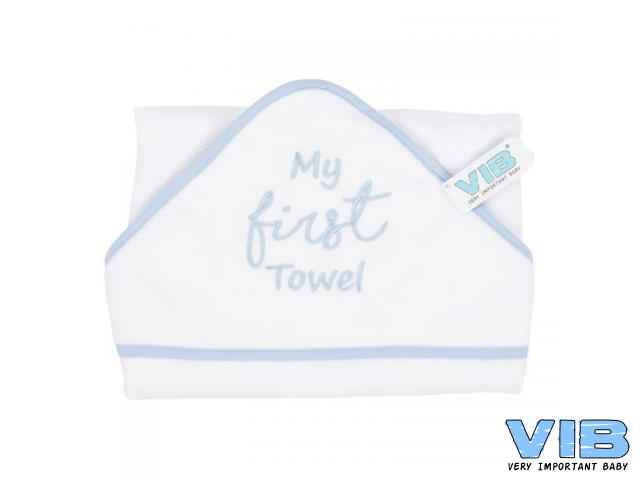 Badcape VIB My first Towel Wit+Blauw