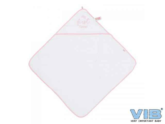 Badcape VIB My first Towel Wit+Roze