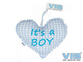 Kussentje hart it's a boy blauw