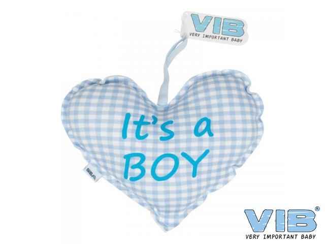 Kussentje hart it's a boy blauw