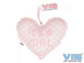 Kussentje hart it's a girl roze