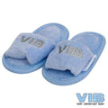 Baby Slipper 'VIB' Licht Blauw+Zilver