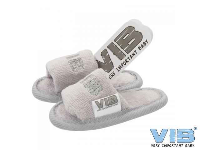 Baby Slipper 'VIB' Grijs+Zilver