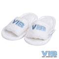 Baby Slipper 'VIB' Wit+Licht Blauw