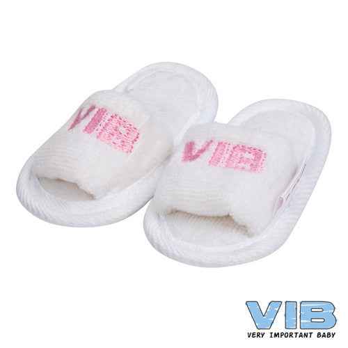 Baby Slipper 'VIB' Wit+Roze