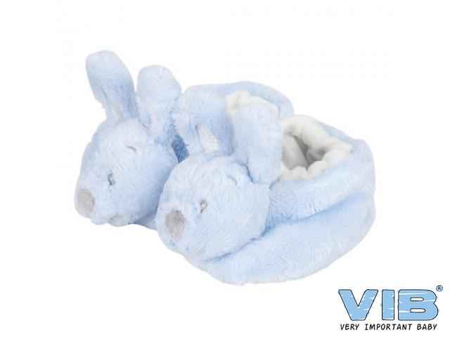 Pluche Konijnenslofjes met Konijnenhoofd Blauw