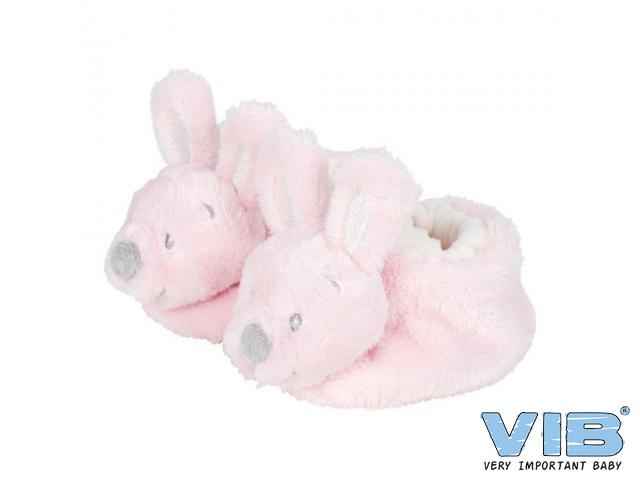 Pluche Konijnenslofjes met Konijnenhoofd Roze