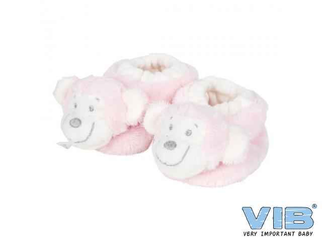 Pluche Apenslofjes met Apenhoofd Roze