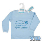 T-Shirt '.......sssstt! Papa en ik kijken voetbal' Lichtblauw+Lichtblauw