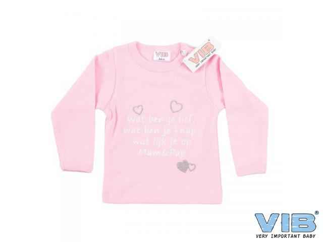Tshirt roze wat ben je lief 0-3 mnd
