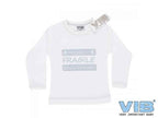 T-Shirt 'This Side Up, FRAGILE, handle with care' Wit