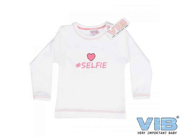 T-shirt '#SELFIE' Wit-Paradise Pink