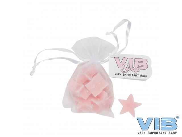 Zeep sterretjes in Organza zakje Roze