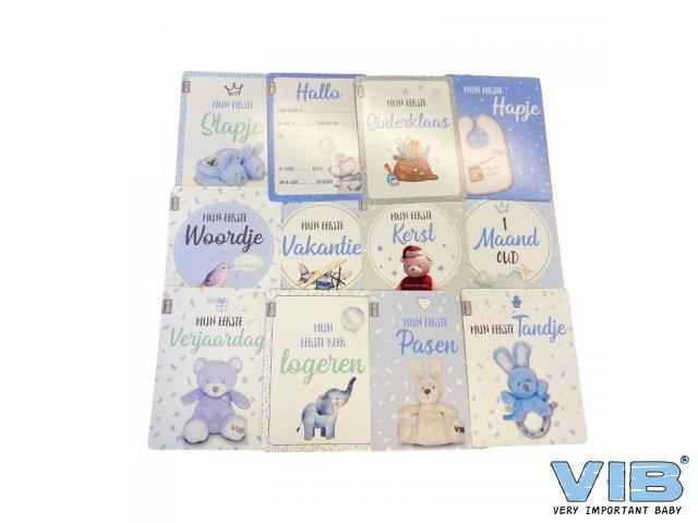 Box met 12 VIB  Baby moments cards 'Mijn eerste jaar' boy