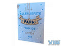 Wenskaart met houten hanger papa 'Allerliefste papa van de wereld'