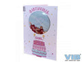 Wenskaart schudbaar met pailleten baby shower girl