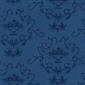 Poppenhuis behang, blauw