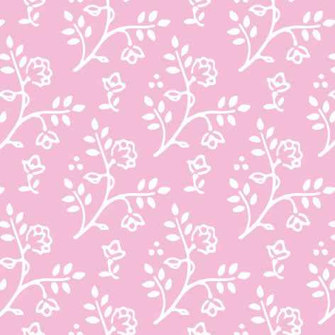 Poppenhuis behang Julia, roze met wit