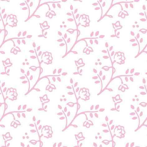 Poppenhuis behang Julia, wit met roze