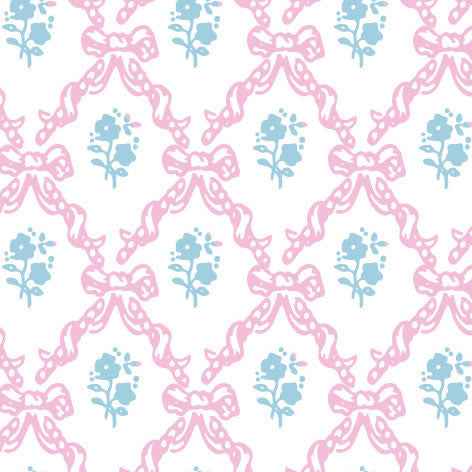 Poppenhuis behang Melissa, roze met blauw